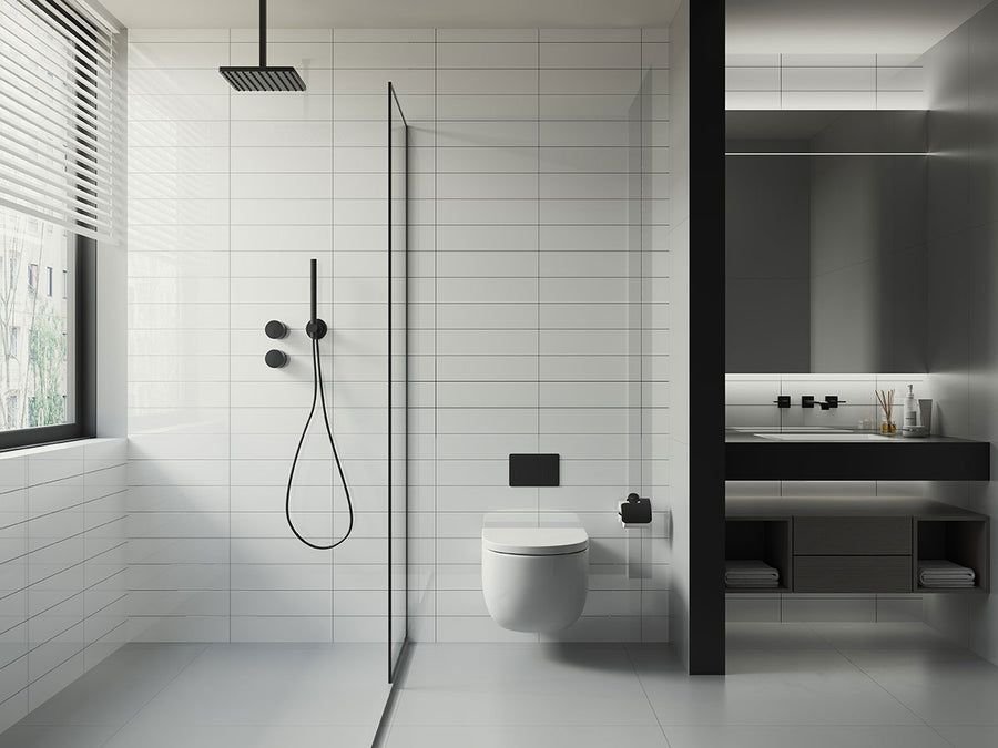 Tile idea with the Metro White 4" x 16" Glossy Porcelain Floor and Wall Tile, MSI