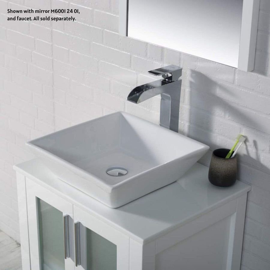 Bathroom idea with the Blossom Sydney 24" White Freestanding Vanity Set With Ceramic Vessel S, Blossom