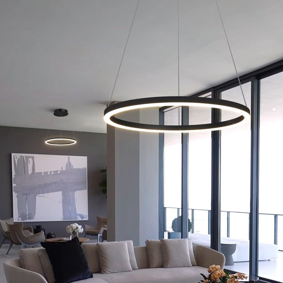 Living room idea with the VONN Tania VMC31640BL 24" Integrated LED ETL Certified Pendant Height, VONN