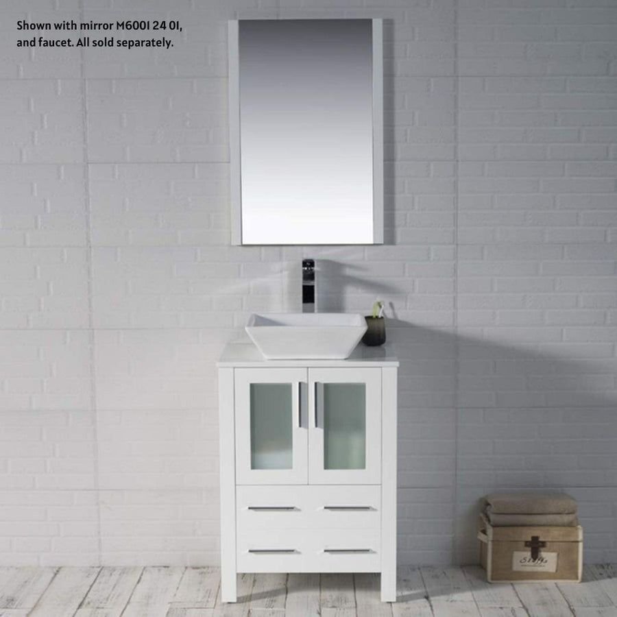 Bathroom idea with the Blossom Sydney 24" White Freestanding Vanity Set With Ceramic Vessel S, Blossom