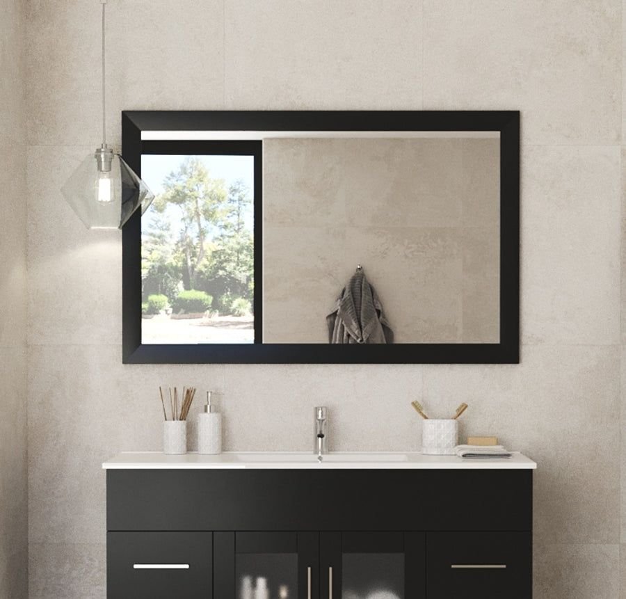 Bathroom idea with the Sterling 48" Framed Rectangular Espresso Mirror Laviva 313FF-4830E, Laviva