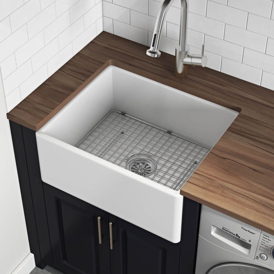 Laundry idea with the Ruvati 23-inch Fireclay Farmhouse Kitchen Laundry Utility Sink Single, Ruvati