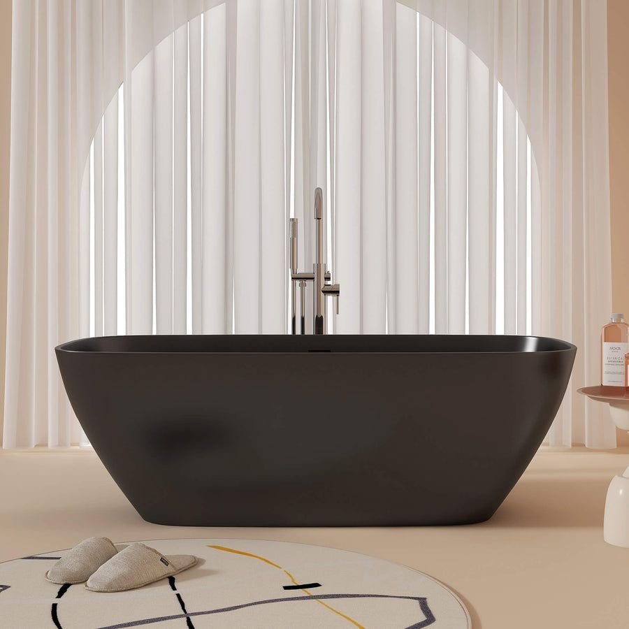 Bathroom idea with the New England Home Goods 67" Solid Surface Freestanding Soaking Tubs in, New England Home Goods