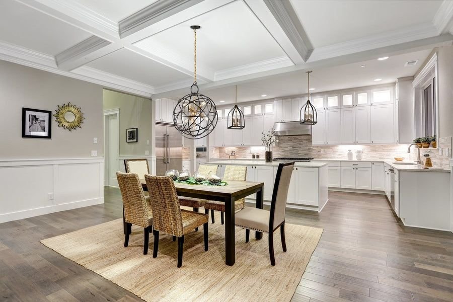 Living room idea with the Orbit Chandelier, Artcraft