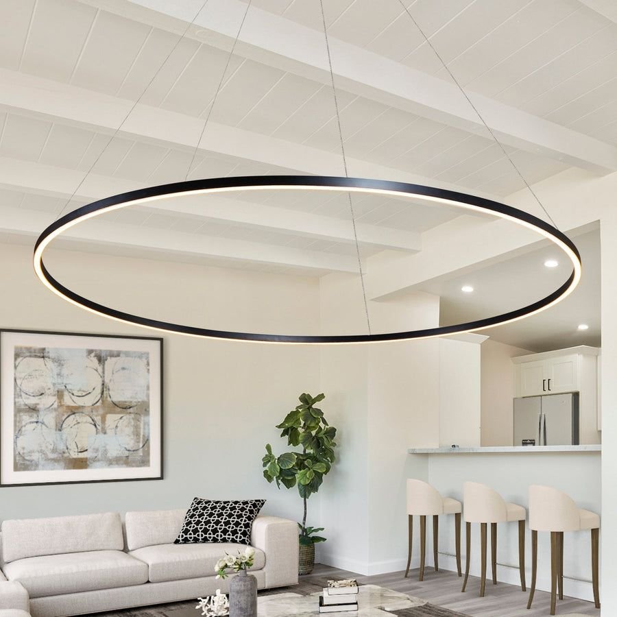 Living room idea with the VONN Tania VMC34960BL 60" Integrated LED ETL Certified Chandelier, Hei, VONN