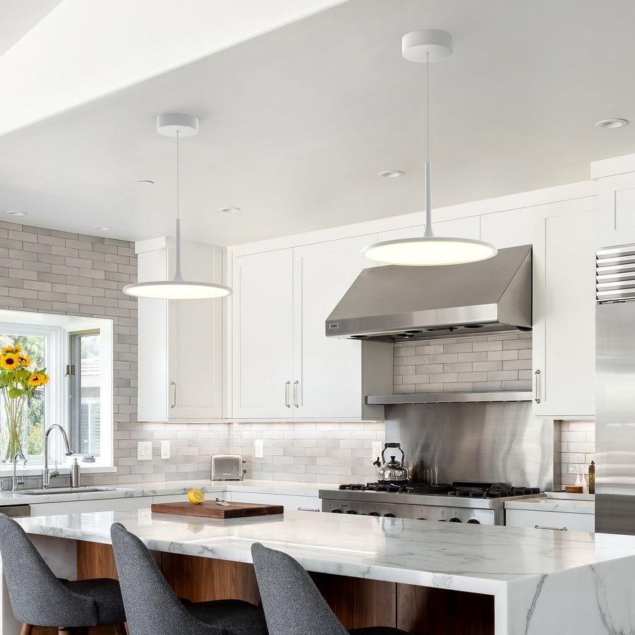 Living room idea with the VONN Salm VMC31820SW 24" Integrated LED ETL Certified Pendant, Height, VONN