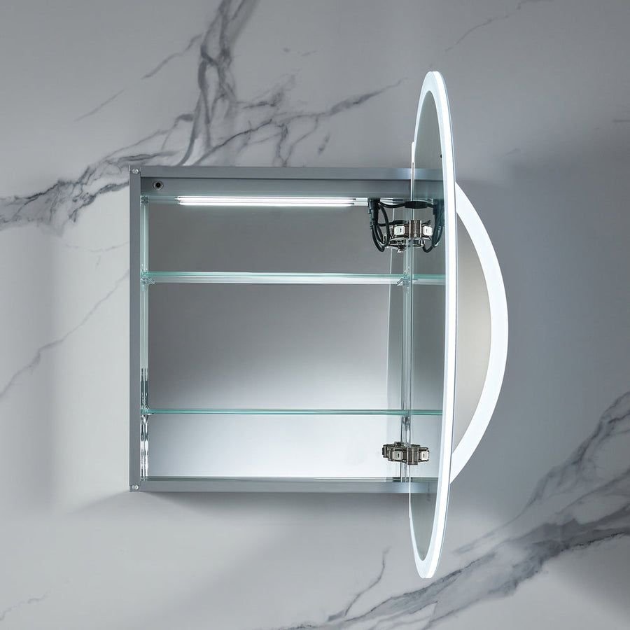 Bathroom idea with the Blossom Regulus 32" x 6" Round LED Medicine Cabinet MCL9 R32 Right, Blossom