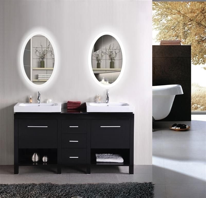 Bathroom idea with the Krugg Sol2030 Oval LED Bath Mirror 20"x30" Lighted Vanity Mirror Inclu, Krugg