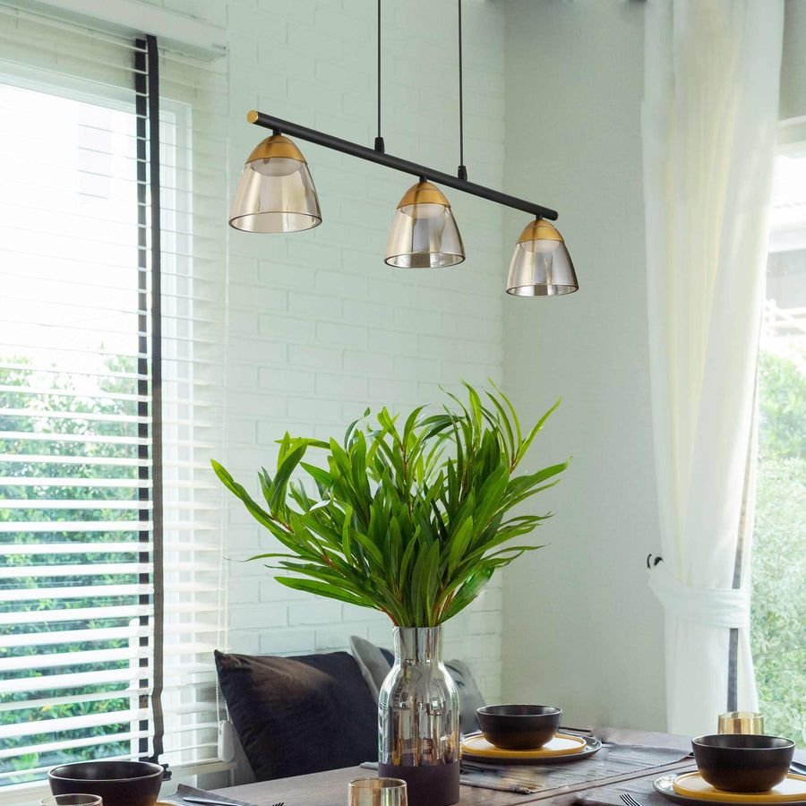 Living room idea with the VONN Artisan Roma VAC3293BL 36" Integrated LED ETL Certified Pendant, VONN