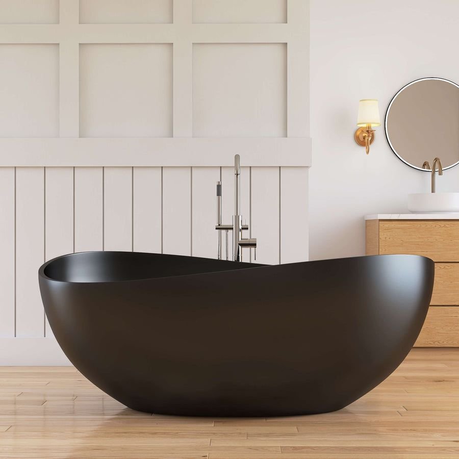 Bathroom idea with the New England Home Goods 63" Wavy Freestanding Tub Solid Surface Freesta, New England Home Goods