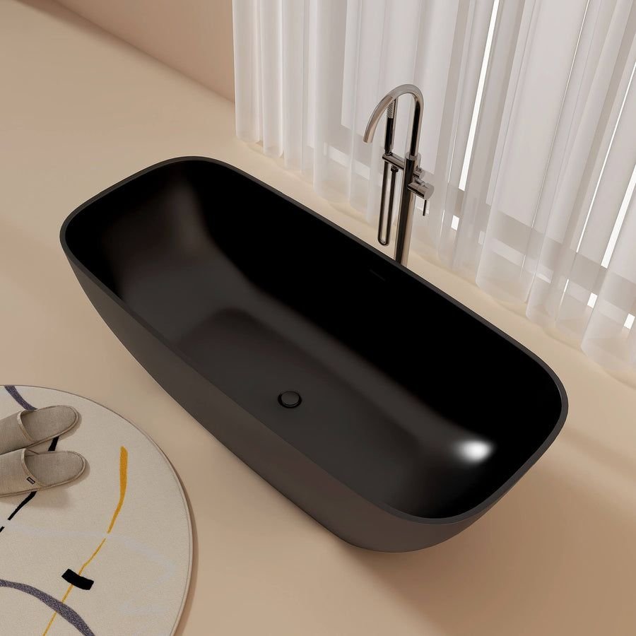 Bathroom idea with the New England Home Goods 67" Solid Surface Freestanding Soaking Tubs in, New England Home Goods