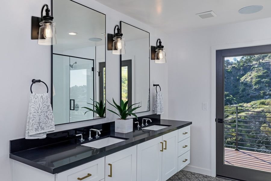 Bathroom idea with the Castara Wall Sconce, Artcraft