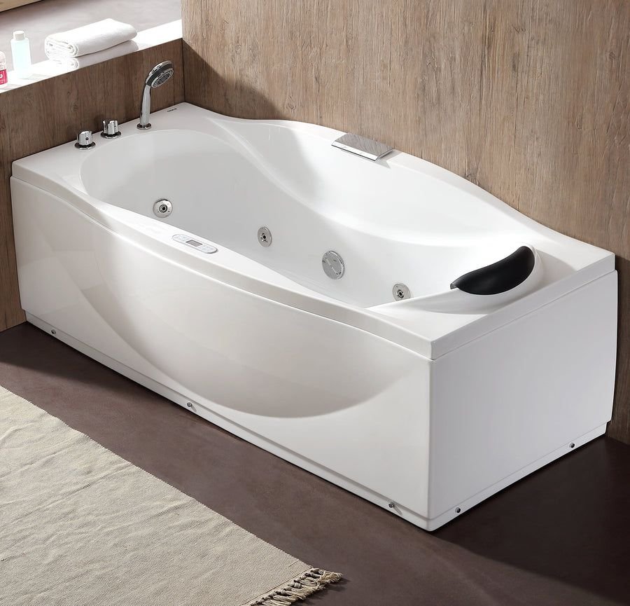 Bathroom idea with the EAGO AM189ETL-L 6 ft Left Drain Acrylic White Whirlpool Bathtub w Fixt, EAGO