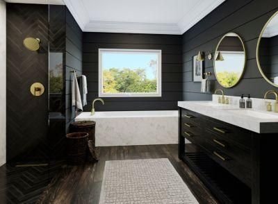 Bathroom idea with the Contempra 1-Handle Shower Only Trim in Brushed Gold, Pfister