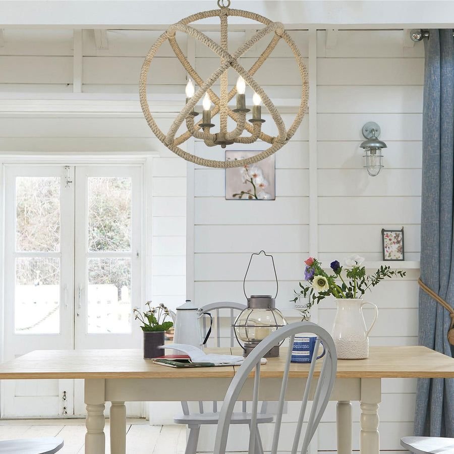 Living room idea with the Marina 4-Light Chandelier in Burnished Chestnut, Golden Lighting