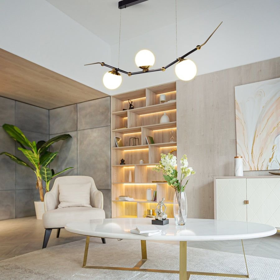 Living room idea with the VONN Artisan Chianti VAC3123AB 54" Integrated LED ETL Certified Height, VONN