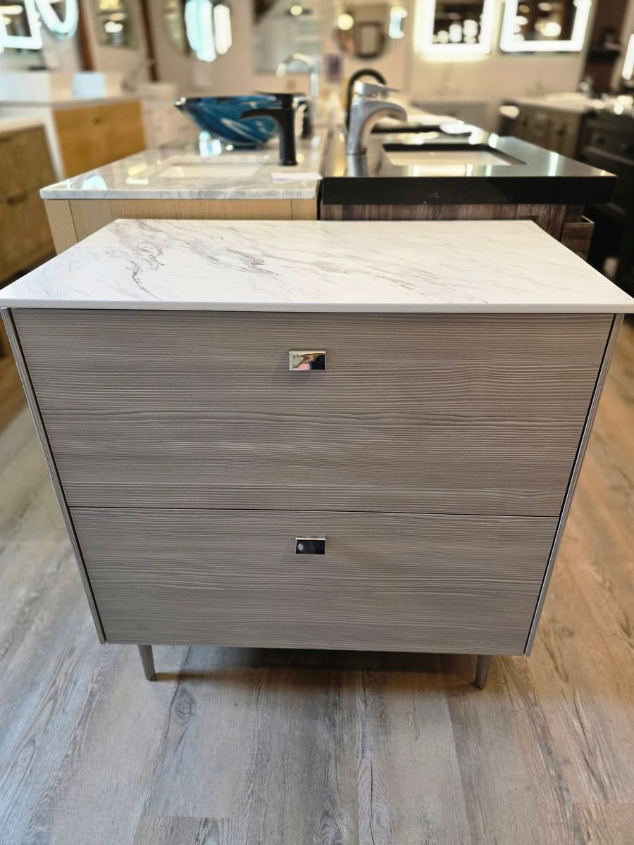 Bathroom idea with the 32" Tan Duravit with Thinscape Marble Top, Showroom