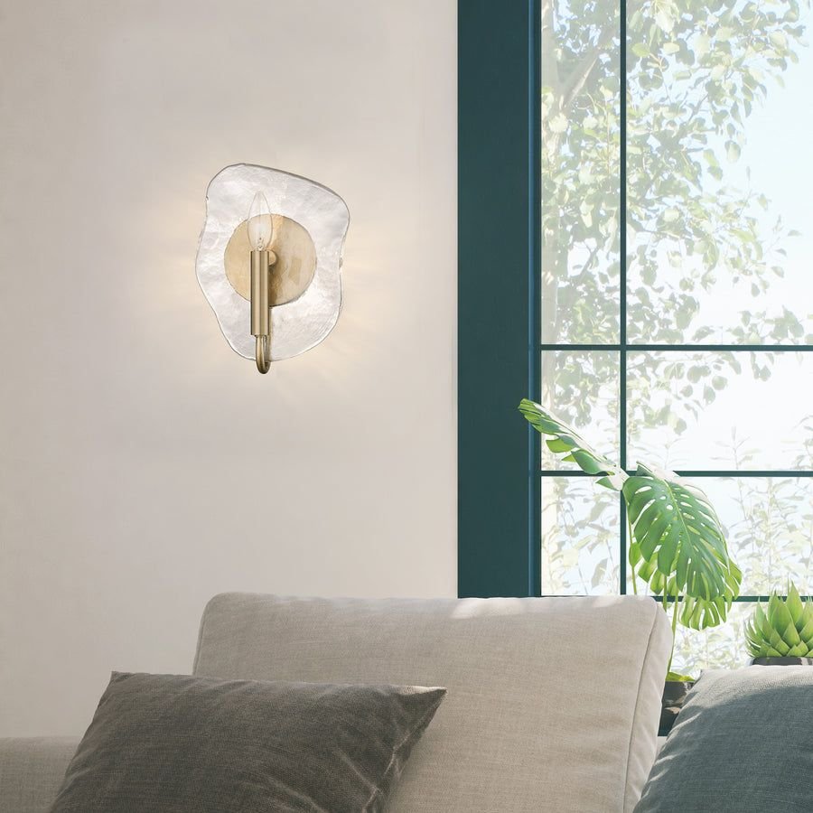 Bathroom idea with the Samara MBS Modern Brass 1 Light Wall Sconce, Golden Lighting