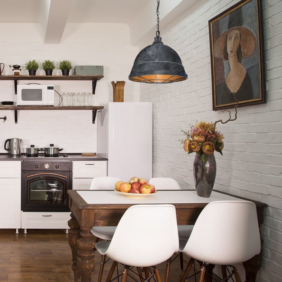 Living room idea with the Bartlett 2 Light Pendant in Black Patina, Golden Lighting