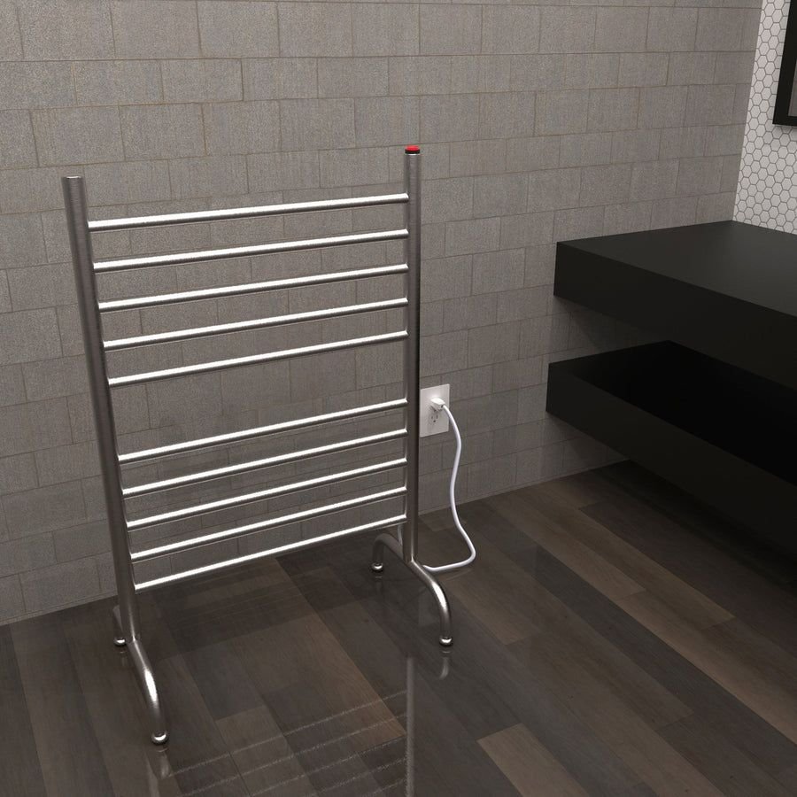 Bathroom idea with the Amba Products SAFSB-24 Solo 24-Inch Freestanding Towel Warmer, Amba Towel Warmers