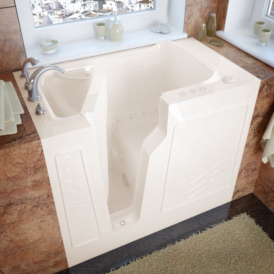 Bathroom idea with the MediTub Walk-In 26 x 46 Left Drain Biscuit Air Jetted Walk-In Bathtub, Meditub