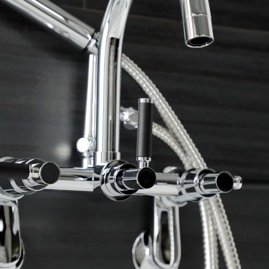 Bathroom idea with the Kaiser AE8151DKL Three-Handle 2-Hole Tub Wall Mount Clawfoot Tub Fauce, Kingston Brass