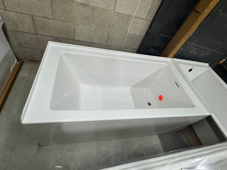 Bathroom idea with the Sydney 60 in. Right Hand Drain Rectangular Alcove Bathtub in White, Showroom