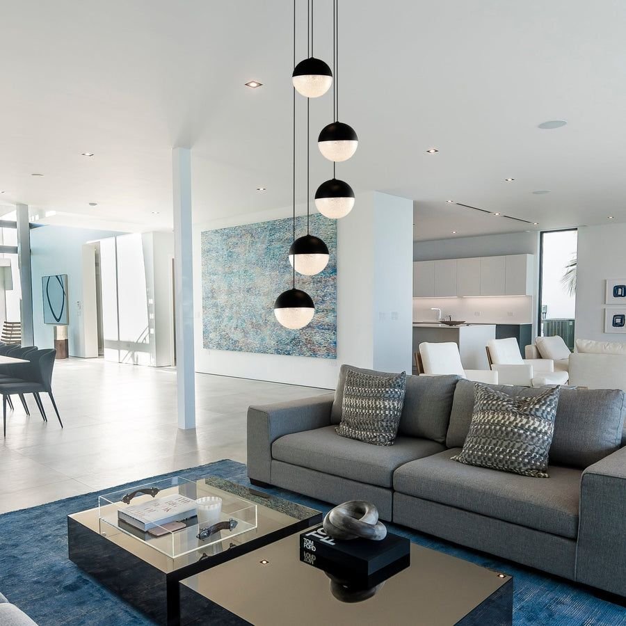 Living room idea with the VONN Artisan Ravello VAC3285BL 5-Light Integrated LED ETL Certified Pe, VONN