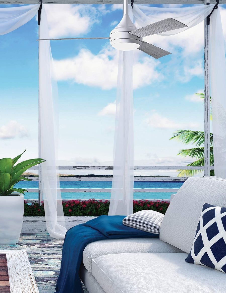 Living room idea with the Matthews Fan DA-BB-BB Donaire wet location 3-Blade paddle fan construc, Matthews Fan