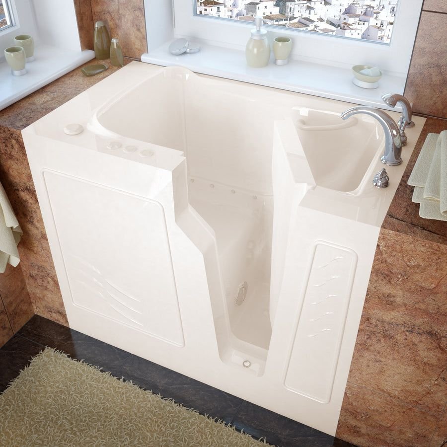 Bathroom idea with the MediTub Walk-In 26 x 46 Right Drain Biscuit Air Jetted Walk-In Bathtub, Meditub
