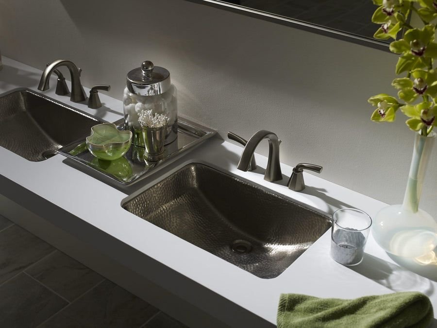 Bathroom idea with the Thompson Traders Hammered Nickel Starr Bath Sink Taxco BRU-2115BRN Nic, Thompson Traders