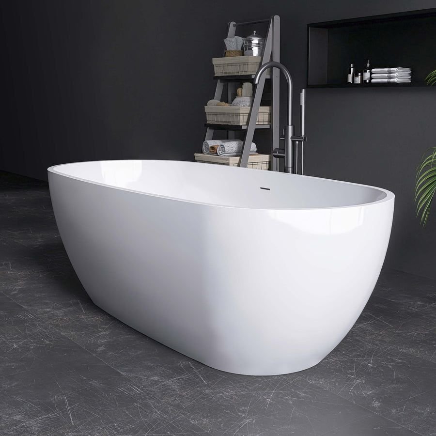 Bathroom idea with the New England Home Goods Ossipee™ 71" White Freestanding Acrylic Soaking, New England Home Goods