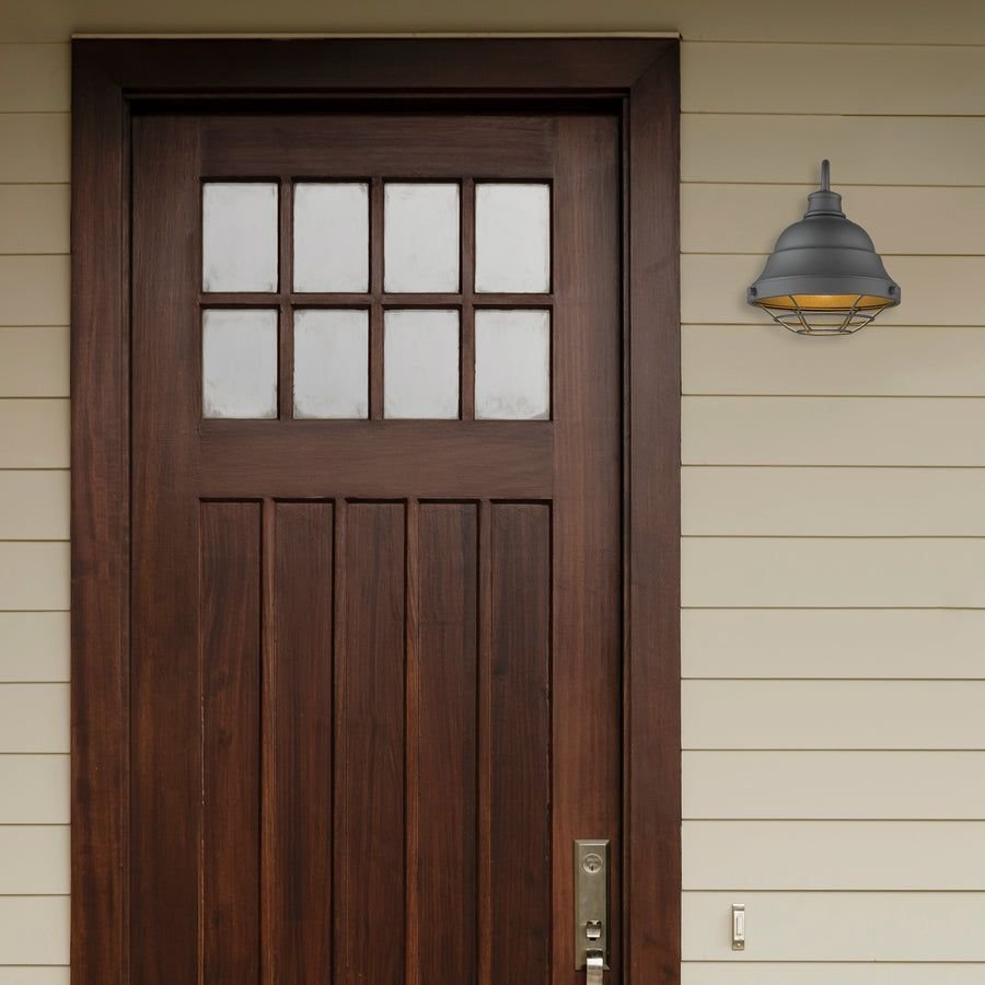 Outdoor idea with the Bartlett NB Outdoor Medium Wall Sconce in Natural Black, Golden Lighting