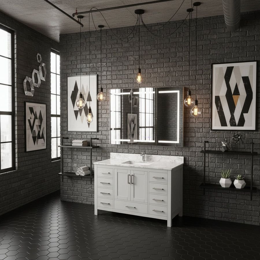 Bathroom idea with the New England Home Goods 47" Pivot Bathroom Vanities With Single Sink, New England Home Goods