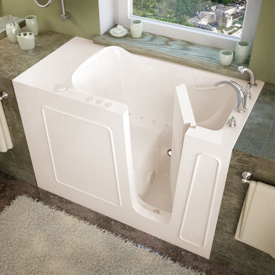 Bathroom idea with the MediTub Walk-In 26 x 53 Right Drain Biscuit Air Jetted Walk-In Bathtub, Meditub