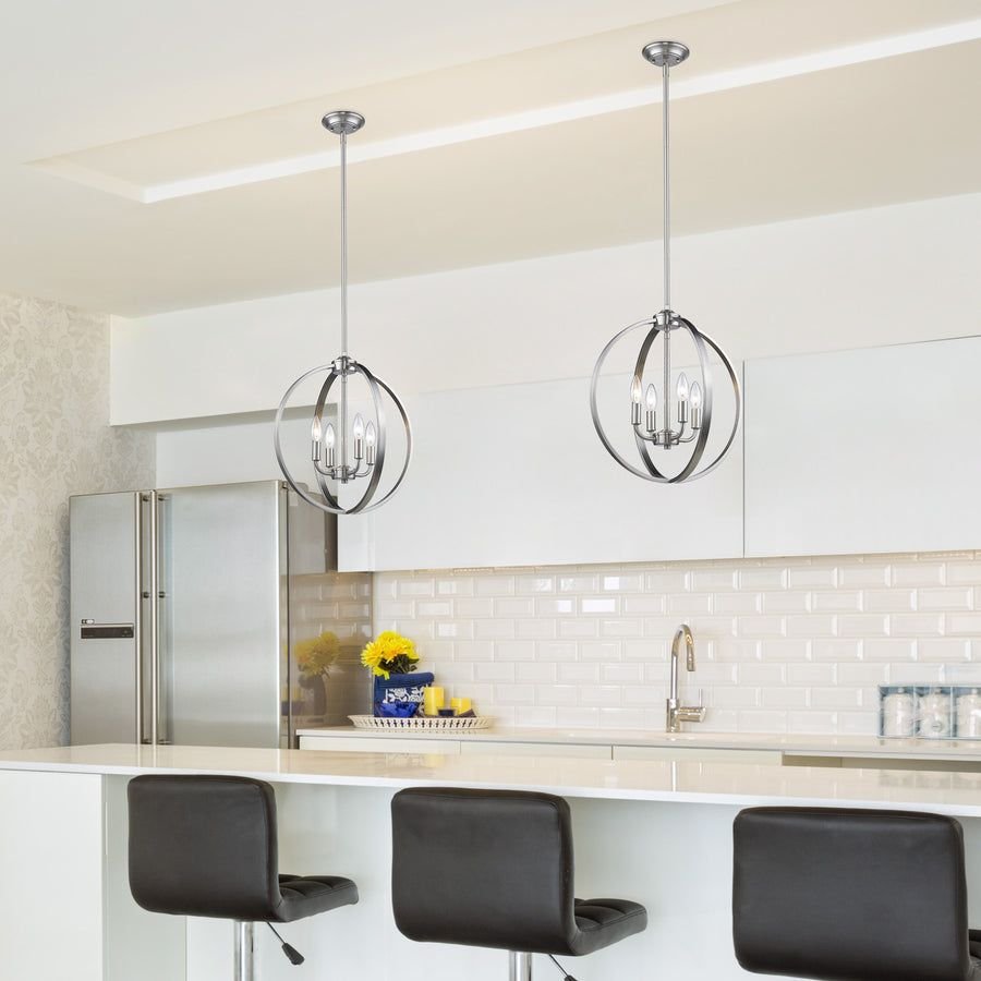 Kitchen idea with the Colson PW 4 Light Pendant in Pewter, Golden Lighting