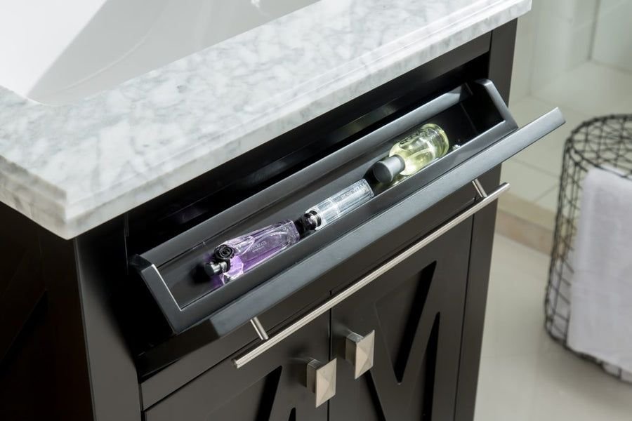 Bathroom idea with the Wimbledon 24" Espresso Bathroom Vanity with Black Wood Marble Countert, Laviva