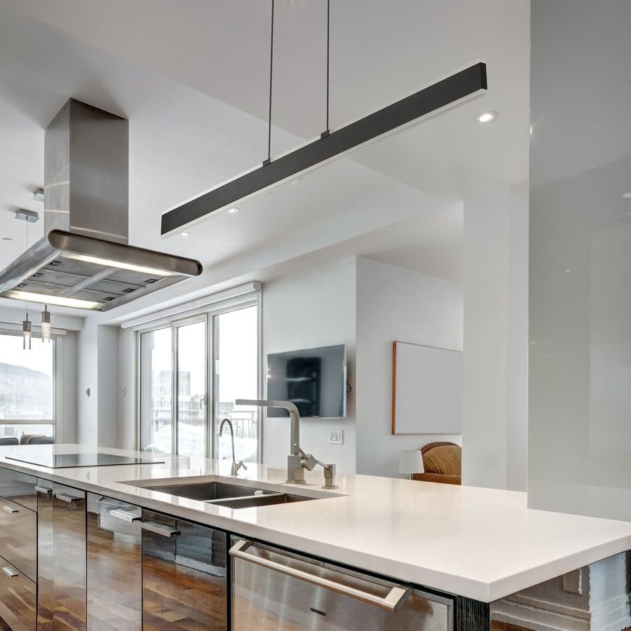 Living room idea with the VONN Wezen VMC36904BL 48" Up-Down Integrated LED ETL Certified Pendant, VONN