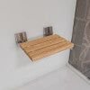Bathroom idea with the ALFI brand ABS16S-BN Brushed Nickel 16" Folding Teak Wood Shower Seat, ALFI