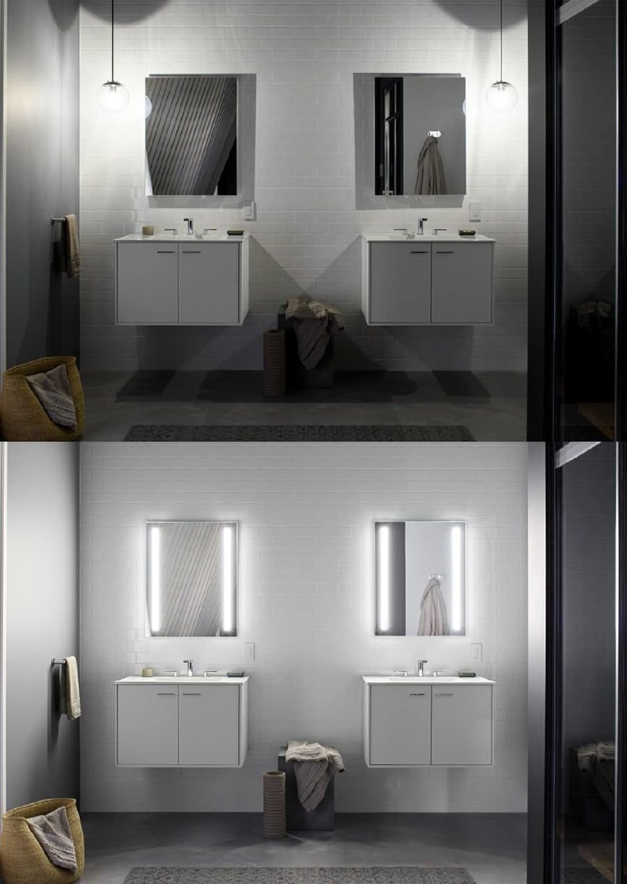 Bathroom idea with the KOHLER Verdera 24" x 30" Lighted Single-Door Medicine Cabinet with Out, Kohler
