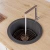 Kitchen idea with the Black Matte Round 18" x 18" Undermount / Drop In Fireclay Prep Sink, ALFI