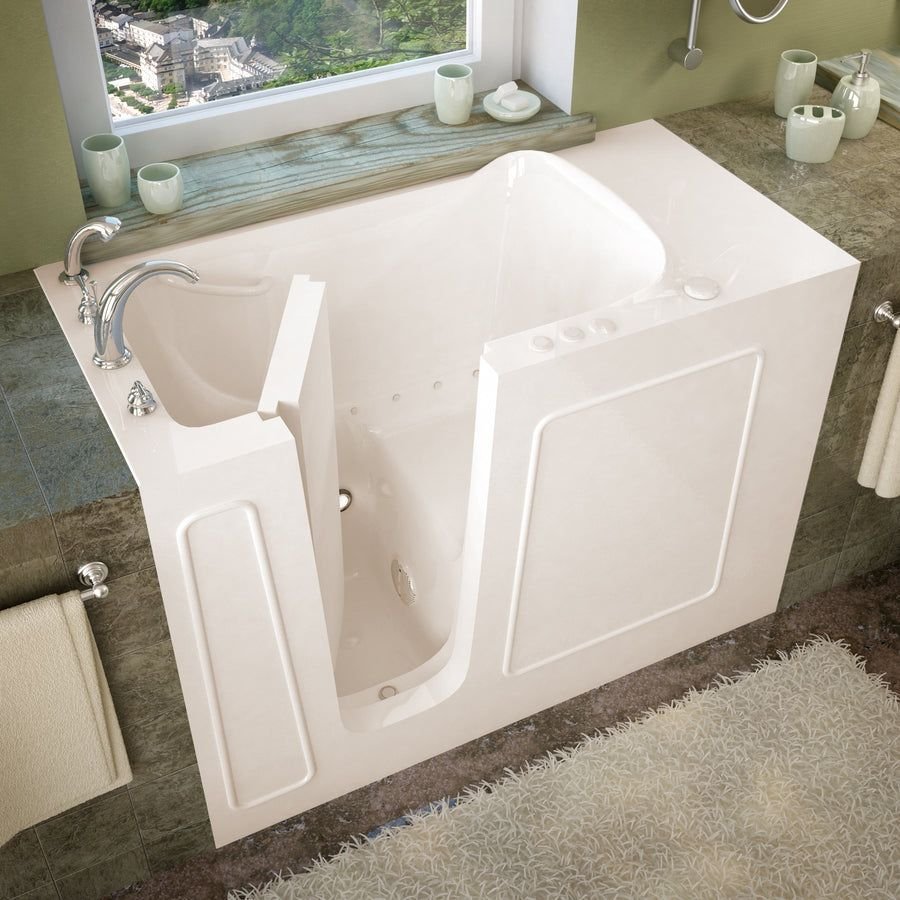 Bathroom idea with the MediTub Walk-In 26 x 53 Left Drain Biscuit Air Jetted Walk-In Bathtub, Meditub