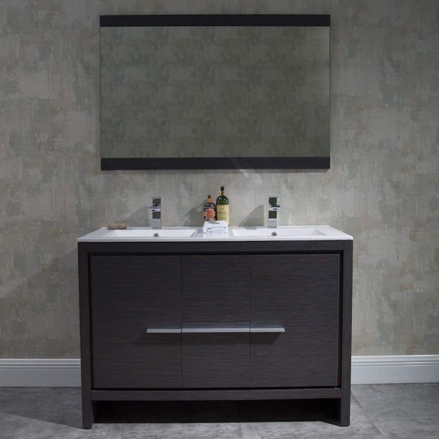Bathroom idea with the Blossom Milan 48" 2-Door 2-Drawer Silver Gray Freestanding Vanity With, Blossom