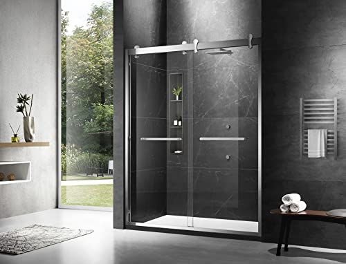 Bathroom idea with the Essence 60'' * 76'' Framed Shower Door (Matte Black), MoSweet