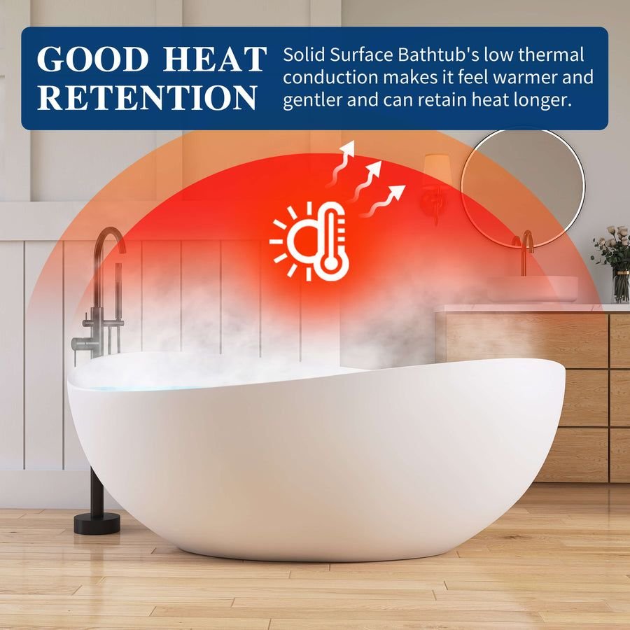 Bathroom idea with the New England Home Goods 63" Wavy Freestanding Tub Solid Surface Freesta, New England Home Goods