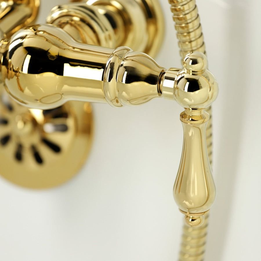 Bathroom idea with the Vintage CA19T2 Three-Handle 2-Hole Wall Mount Clawfoot Tub Faucet with, Kingston Brass
