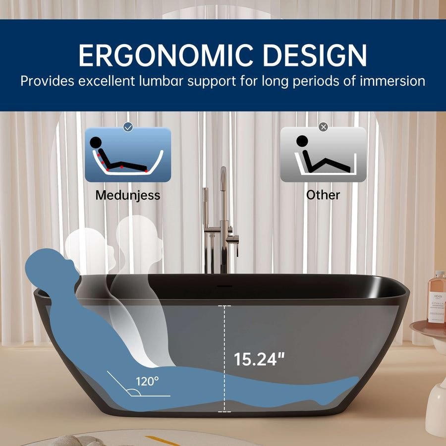 Bathroom idea with the New England Home Goods 67" Solid Surface Freestanding Soaking Tubs in, New England Home Goods