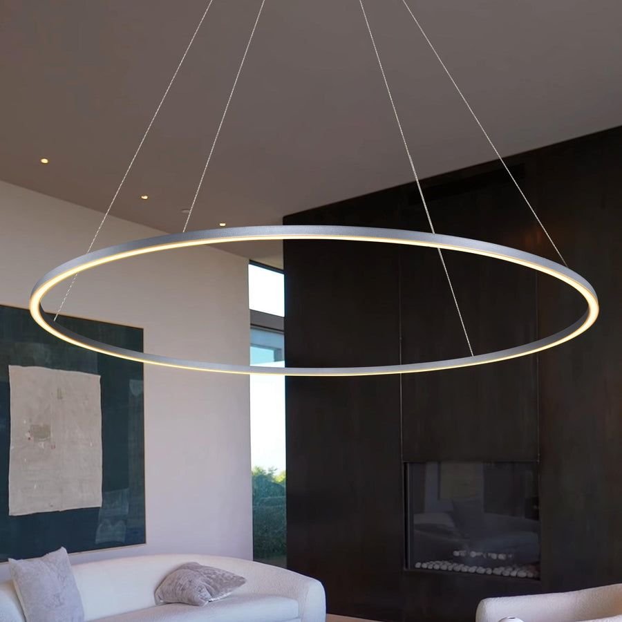 Living room idea with the VONN Tania VMC34960AL 60" Integrated LED ETL Certified Chandelier, Hei, VONN