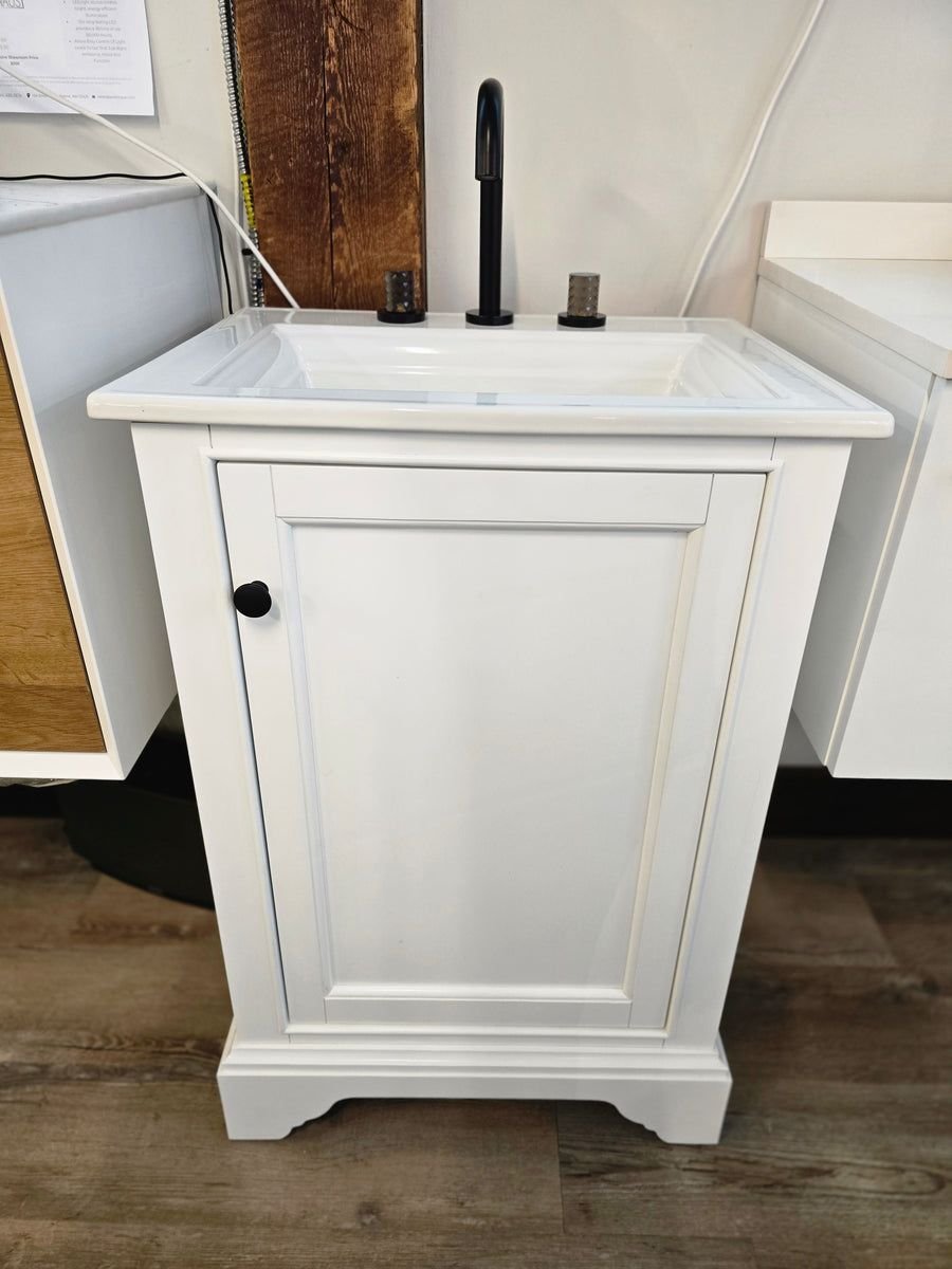 Bathroom idea with the 21" Framingham Vanity Set with Faucet and a Kohler Vitreous China Top, Showroom