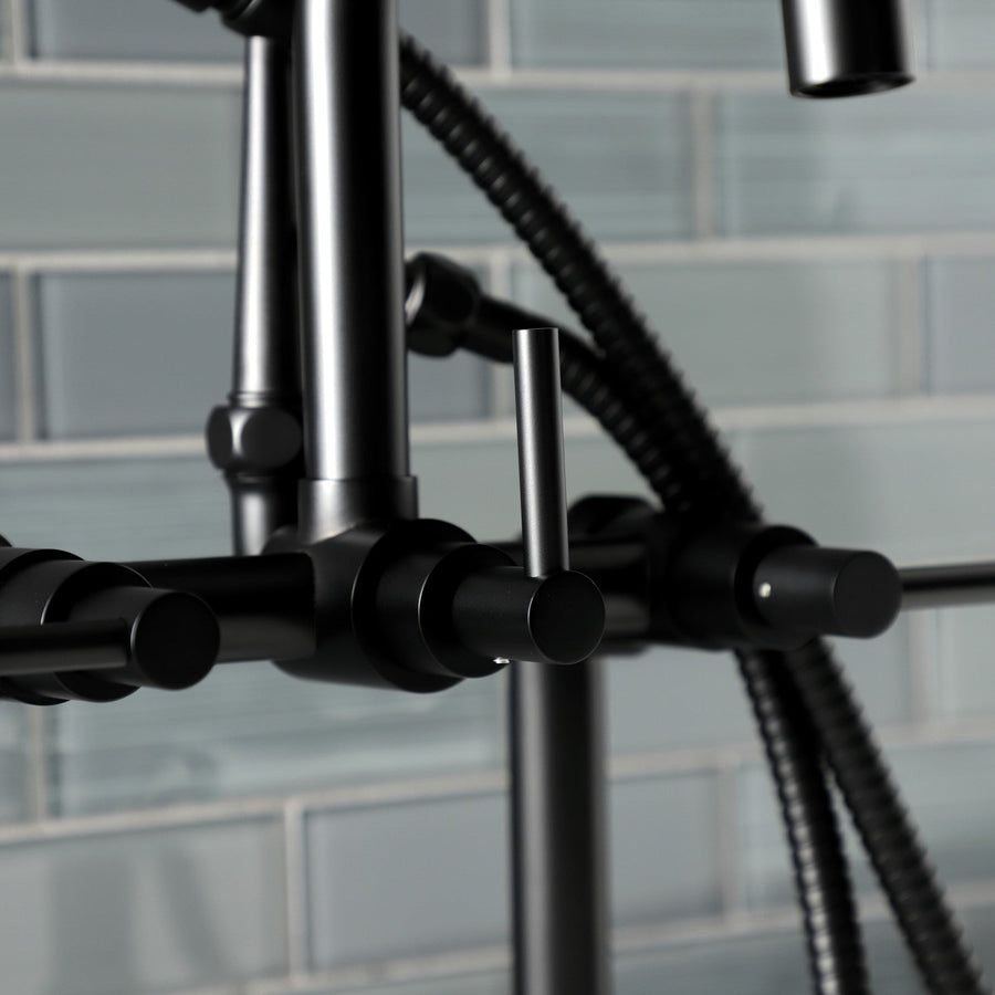 Bathroom idea with the Concord AE8400DL Deck Mount Clawfoot Tub Faucet, Matte Black, Kingston Brass